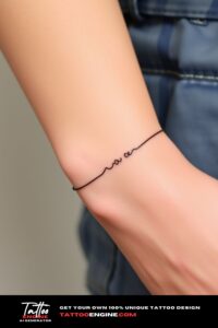 Bracelet tattoo, like a bracelet, wrist of a woman, front view, high quality, detailed