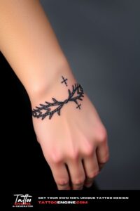 Bracelet tattoo, like a bracelet, wrist of a woman, front view, high quality, detailed