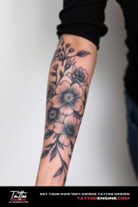 Black floral tattoo