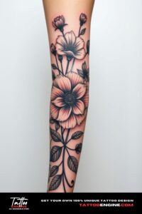 Dark floral tattoo idea